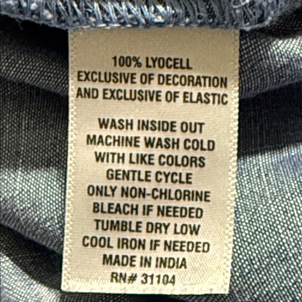 Crown & Ivy women’s medium blue chambray maxi dress elastic cheat area - Picture 6 of 11